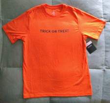 NWT Boys Short Sleeve Trick or Treat T-Shirt Tee Shirt Orange Halloween Sz 18