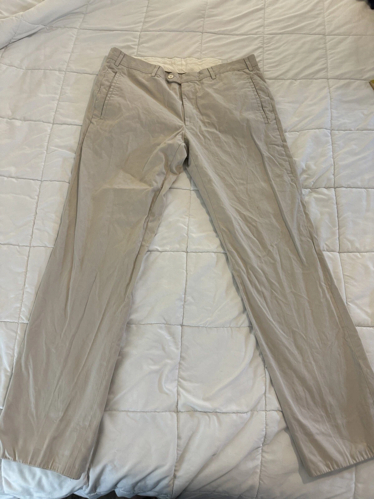 Pantaloni abito da donna Prada taglia 50 R cotone cachi USA taglia 8