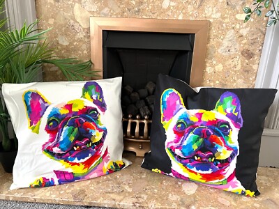 18 Zoll Hundekissenbezug Haustier Porträt bunt Pop Art Kissen Welpe Zuhause Geschenk