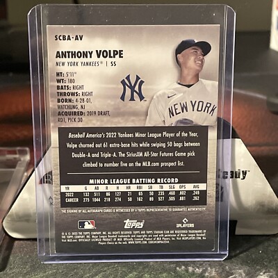 2023 Topps Stadium Club Anthony Volpe On Card Rookie Auto 2023 Topps Stadium Club Anthony Volpe On Card Rookie Auto
