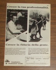 Seltene Werbung CARABINIERE professione sociale Carabinieri 1990