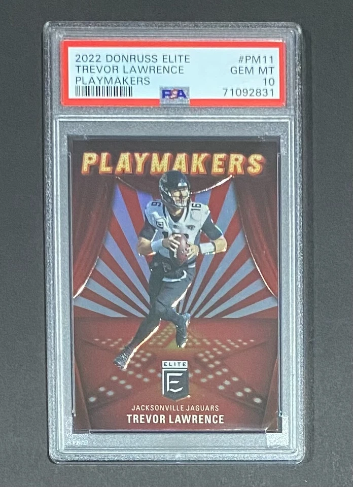 2022 DONRUSS ELITE TREVOR LAWRENCE PLAYMAKERS INSERT JAGUARS #PM11 PSA 10 POP 3 - Image 2 of 4