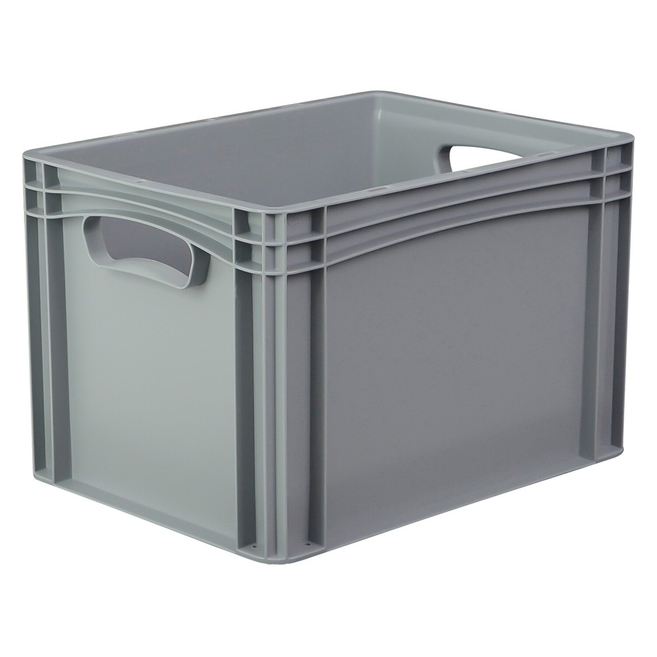 Eurobox 20 Liter – 2 Stück, Stapelbar, Graphit, 40x30x22 Cm, Tragkraft 30 Kg