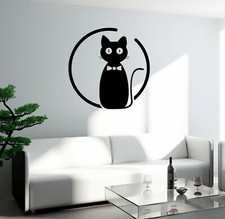 Wall Decal Black Cat Pet Kitten Animal Vinyl Sticker ed2156 