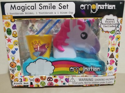 Unicorn Travel Toothbrush, Tooth Brush Holder & Rinse Cup Magical Smile Set 1288