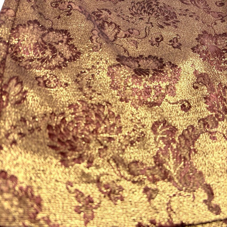 Minifalda vintage años 90 Hugo Buscati colección metalizada dorada floral 2 24x16" Foto 2 de 4