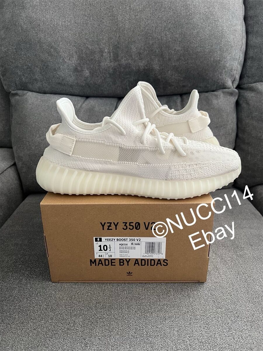 White Adidas Yeezy Boost 350 V2 Bone