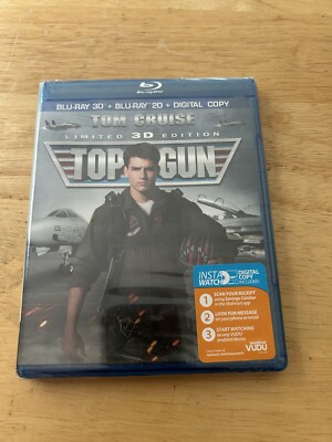 Top Gun (Blu-ray 3D, 1986) 3D, 2D, Digital Copy, New Sealed - Main Image