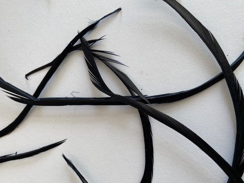 Bundle 19pcs Black Curled Goose Biot Feathers for Craft Millinery Hat Decor - Picture 6 of 7
