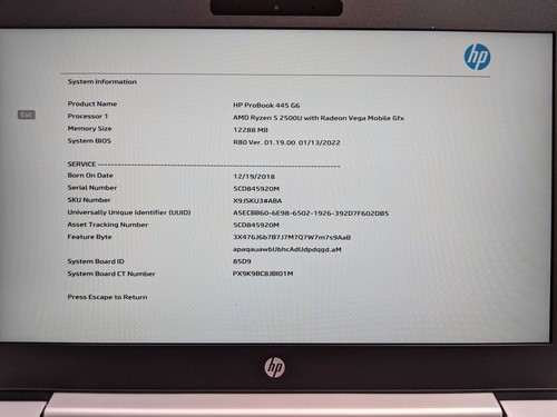 HP PROBOOK 455 G6 15" FHD RYZEN 5 Pro 2500U 2.2GHz 12GB 256GB SSD W10P Finger - Picture 11 of 15
