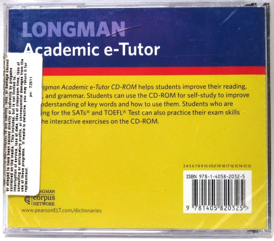 LONGMAN Academic e-Tutor CD-ROM By Pearson Longman >SEALED< - Image 2 of 4