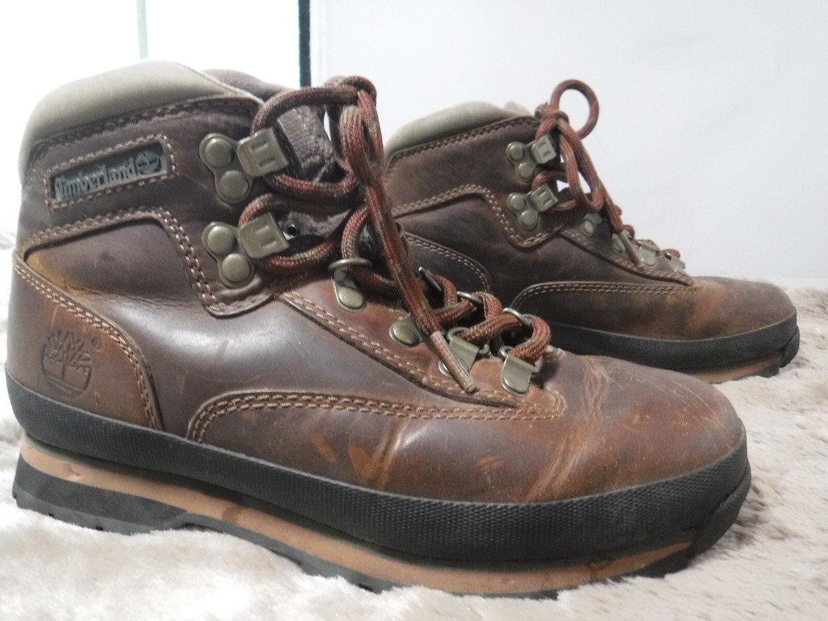 VTG TIMBERLAND Euro Hiker 95310 Brown Leather Lace Up Ankle Boots