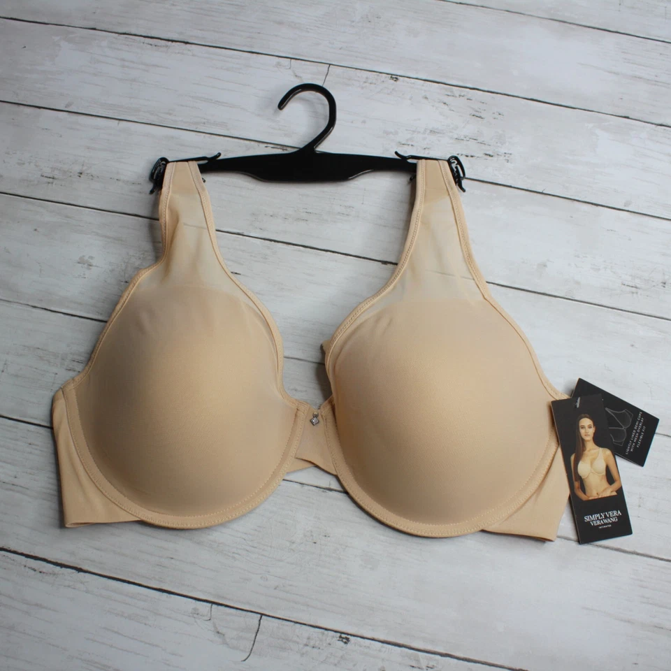 Vera Wang Women's Nude Bra Size 40C Demi Cups Mesh Overlay - Image 2 of 4
