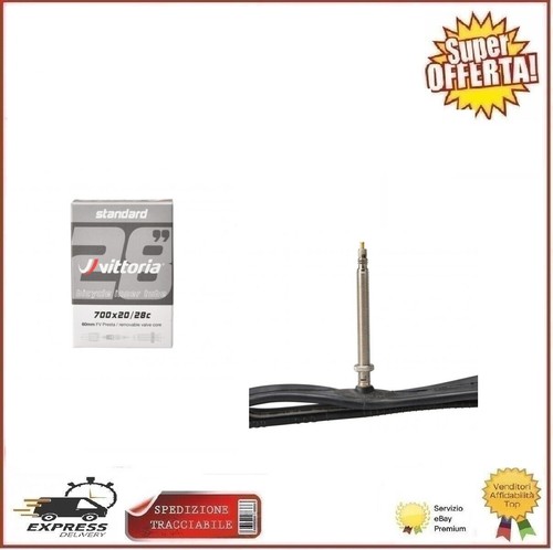 2 Camere D'aria Vittoria 700x20/28c Bici Corsa Valvola Presta 80mm Bici Strada - Foto 3 di 4