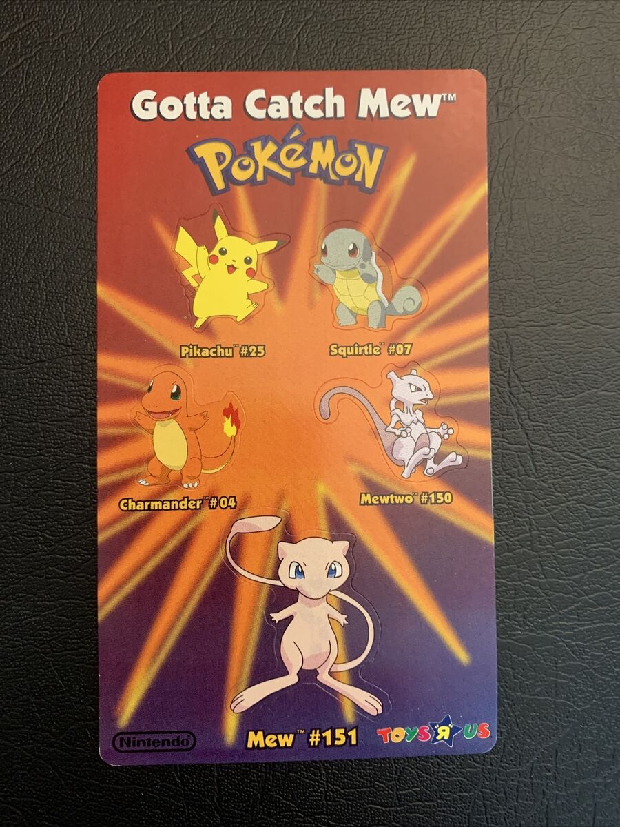 Pokemon Red Blue Yellow Sticker Sheet Toys R Us Promo Event 1999 Gotta  Catch Mew