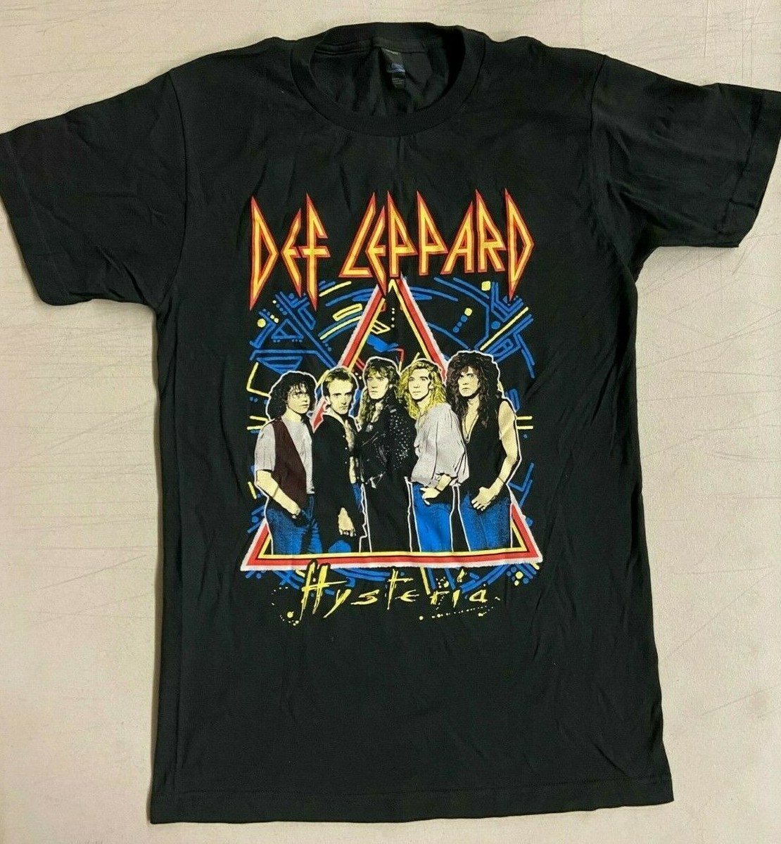 Def Leppard -Hysteria Tour - Double Sided T Shirt Small Retro