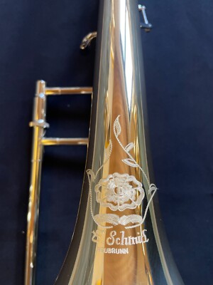 B/F - Posaune - ''Schmid'' - mit Quartventil - Schallstück aus Goldmessing  - NEU