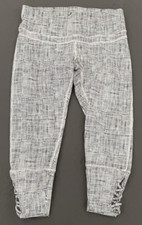 Prana Deco Yoga Crop Pants Women's Medium White/ Black Performance Athleisure