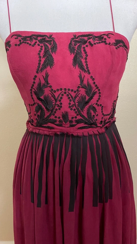 Womens Midi Dress Silk Whimsigoth Fairy Valentines Nicole Miller Artelier Sz 2 - Image 2 of 4