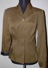 VINTAGE 1980s NWT NORMA KAMALI GREEN WOOL BLAZER SIZE 4
