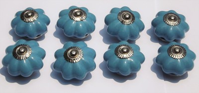 Hellblau Blume mit Chrom Beschläge Keramik Porzellan Schrank Ziehen