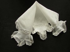 Vintage Off White Wedding 4 Corner Normandy Lace Hankie