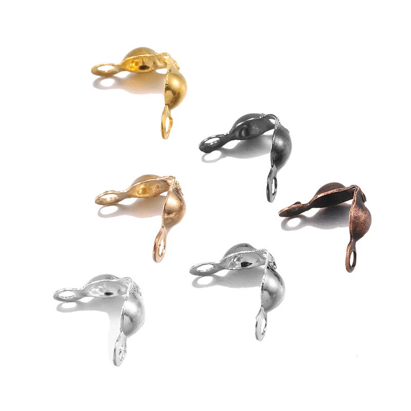 200 PIEZAS Cierre de Conector Bola Cadena Calotte Crimpado Cuentas Hágalo Usted Mismo Fabricación de Joyas Foto 4 de 4