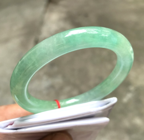 51.4mm Myanmar Natural Icy Green Jadeite Jade Bracelet Emerald Jade Bangle - Picture 7 of 14