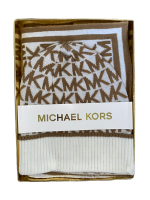 Michael Kors Womens Logo Knit Hat & Scarf 2 Piece Gift Set  display picture 3