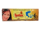 Vintage Neelam Bicycle & Rickshaw Kit Tin Advertising Sign Indian 17x6 Wall Deco