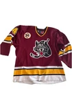 2004 Game Worn Derek MacKenzie Chicago Wolves Home Hockey Jersey Size 52 Auto’d