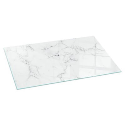 Glas Unterlage Kaminofen Funken Schutz Marmor-Muster mit feinen Adern 120x60 cm