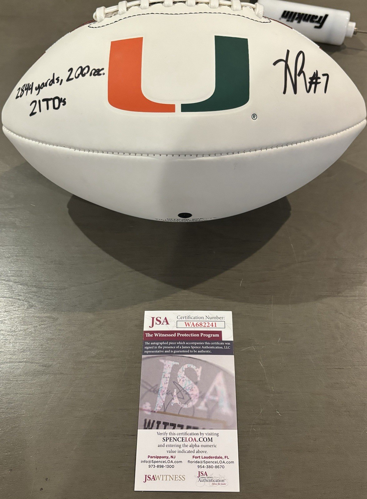 Xavier Restrepo Signed Autographed Inscribed Miami Hurricanes Football JSA COA 