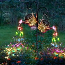Solar Lights Outdoor Decorative, 2 Pack Metal 17.7 inches, Multicolor-2 pack