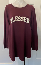 TORRID Womens SWEATSHIRT Long Sleeve PURPLE "Blessed" Size 2 2X 18/20 NWT
