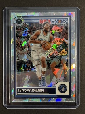 2023-24 NBA Hoops Premium Stock Anthony Edwards Ice Prizm #87 Wolves    