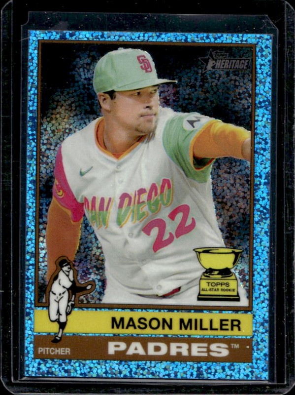 2025 Topps Heritage Mason Miller Chrome Light Blue Sparkle Refractor #700