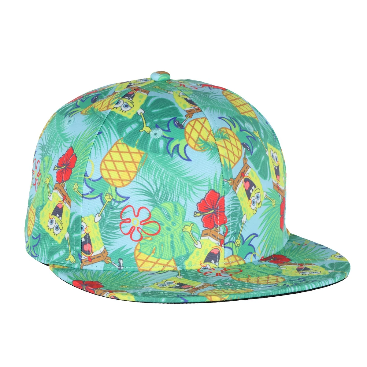 Spongebob Aloha Bikini Bottom Adjustable 5 Panel Hat Cap Nickelodeon Blue Nickelodeon SpongeBob Character Blue Dad Hat main image 4