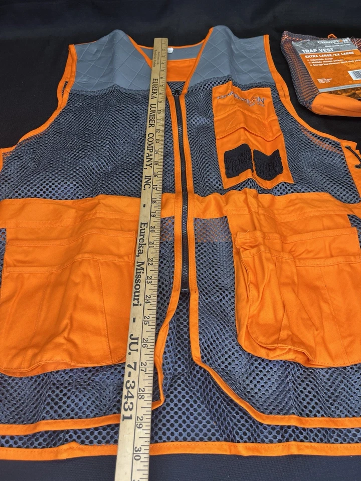 Champion shooting vest orange/grey Hunting New Fits XL-XXL adjustable - Image 3 of 4