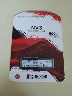 Kingston NV3 500GB M.2 2280 PCIe 4.0 x4 NVMe Internal SSD SNV3S/500G 3D NAND