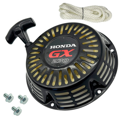 Black Recoil Pull Starter For Honda GX240 GX270 Engine Generator Rope & bolts
