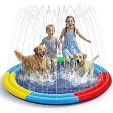 Splash Pad for Kids Dogs, 78" Extra Large Non-Slip Thicker Sprinkler Mat, B...