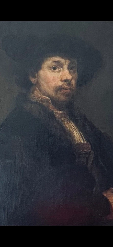Old Master Rare Rembrandt Self Portrait Oil on Canvas After Rembrandt - Image 4 of 4