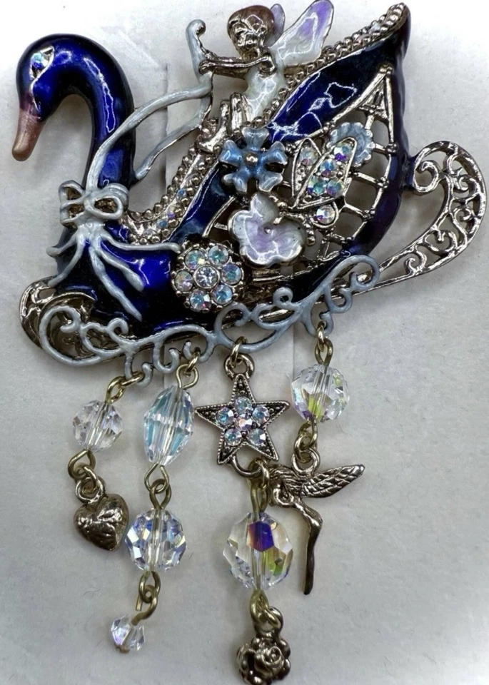 Broche Kirks Folly Swan Princesa Hada Nuevo en Caja Foto 2 de 4