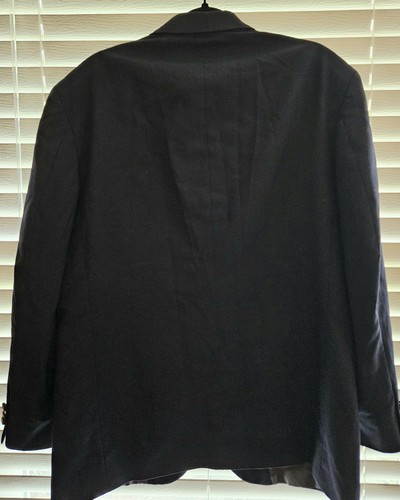 OSCAR DE LA RENTA Mens 42R 100% Wool Navy Blazer Coat Jacket Bronze Buttons VTG - Picture 10 of 11