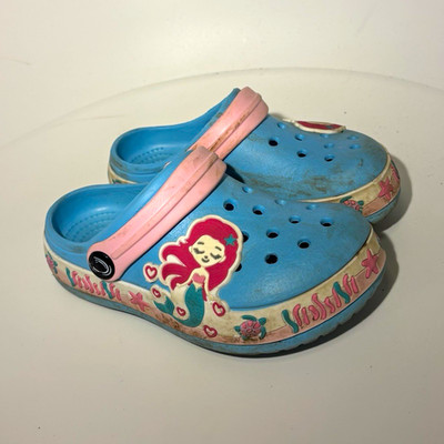 Mädchen Clogs Hausschuhe Slip-On Meerjungfrau Motivdruck Blau/Rosa EU 27