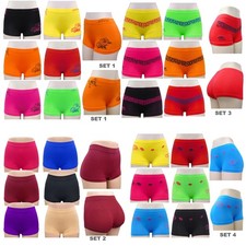 6 pc WOMEN UNDERWEAR BOYSHORTS BRIGHT COLORS SEAMLESS BOXER SHORTS PANTIES