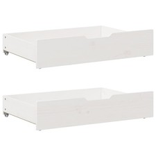 WALPLUS Under-Bed Drawers 2 pcs White 85x55x17 cm Solid Pine Wood