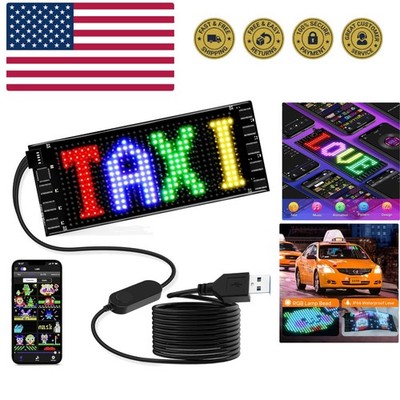 LED Sign for Car, 7''x3''Flexible LED Matrix Panel USB 5V Bluetooth Applicati...