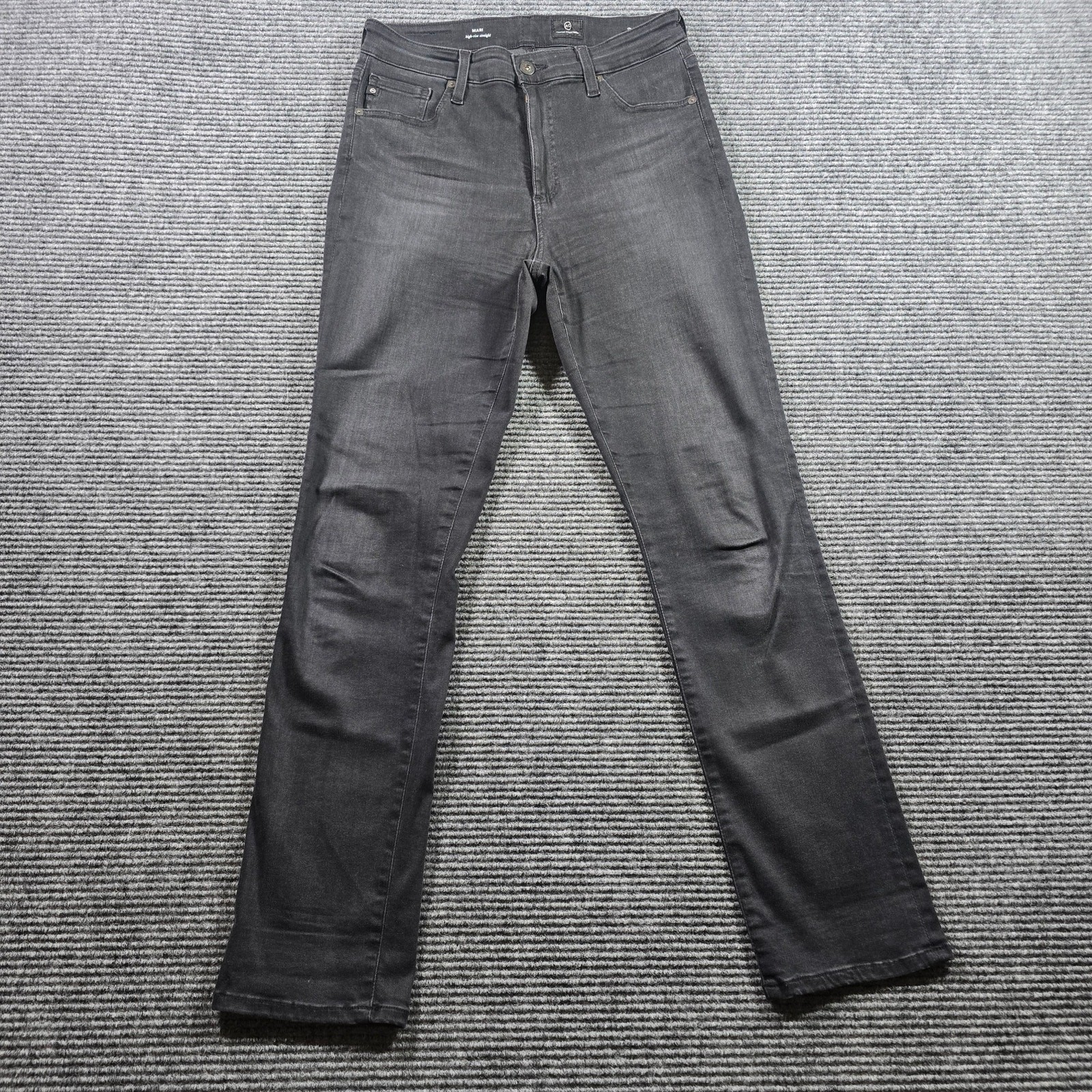 AG Adriano Goldschmied Jeans Mari Womens 29R Black High Rise Straight Stretch